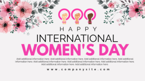 白色 International Women's Day Digitalt display Template