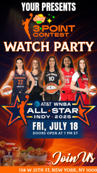 WNBA  All Star 3 Point Contest 2025 Watch Party Instagram Post Template