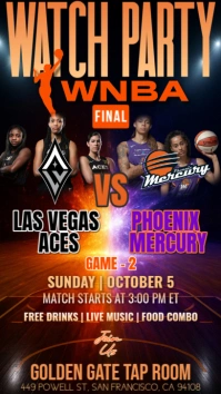 WNBA Finals 2025: Las Vegas Aces vs Phoenix Mercury Watch Party Instagram Post Template Instagram-Story