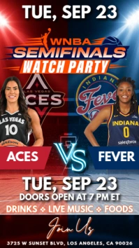 WNBA Semifinals 2025: Las Vegas Aces vs Indiana Fever Watch Party Instagram Story Template