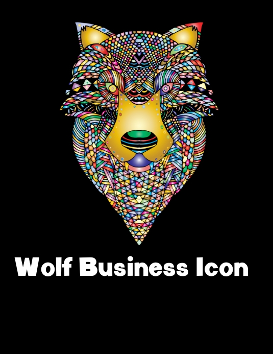 Wolf animal icon business logo design templat Ulotka (US Letter) template