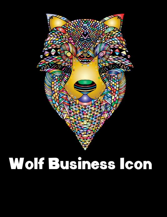 Wolf animal icon business logo design templat Flyer (US Letter) template