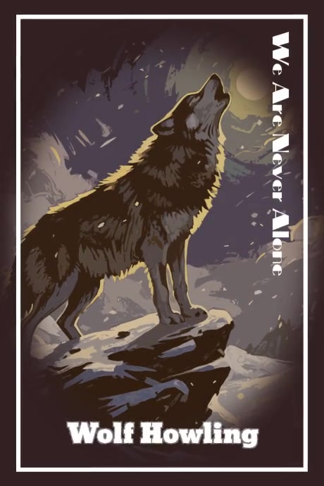 Wolf Howling Poster template