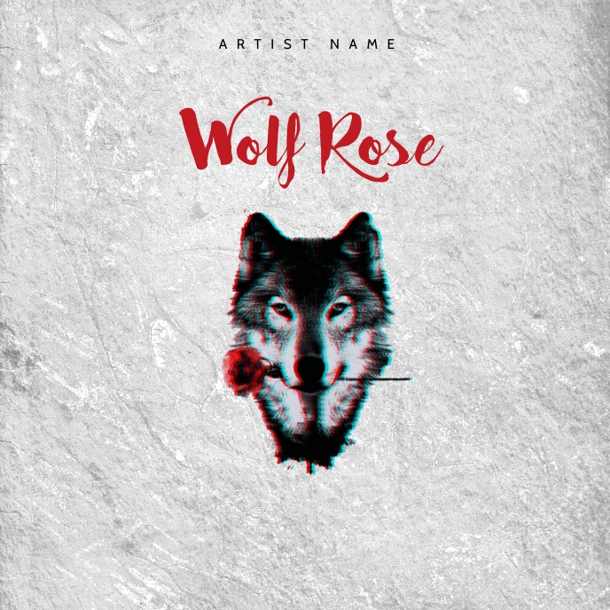wolf rose music album cover template