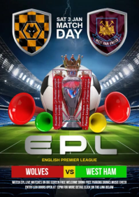 wolves vs west ham A6 template