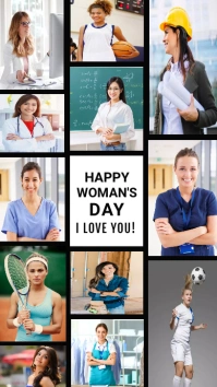 woman's day, collage Instagram Story template