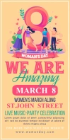 woman's day,women day,event,8 march ป้ายโรลอัป 3' × 6' template