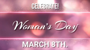 Merah Muda Women's Day Celebration Digitalt display Template
