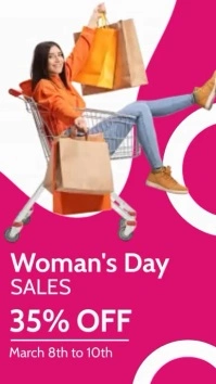 Woman's day sales and discount instagram stor template