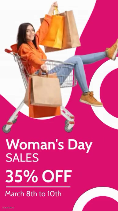 Woman's day sales and discount instagram stor template