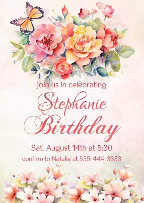 Woman's Birthday Party Invitation Template | PosterMyWall