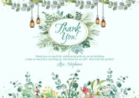 Woman's Birthday Thank You Card Kartu Pos template