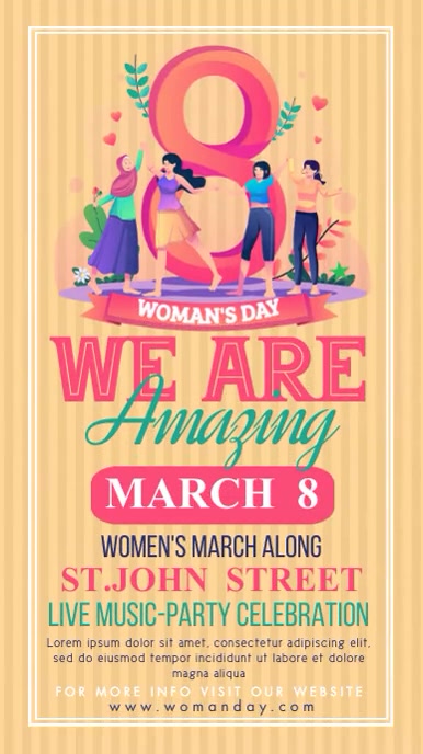 woman's day,women day,event,8 march Tiktok Video template