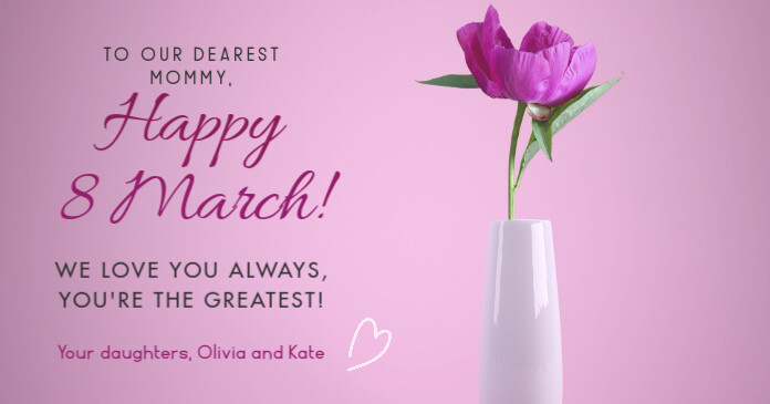 Woman's Day Facebook greeting card template