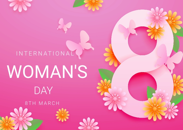 Woman's day postcard template