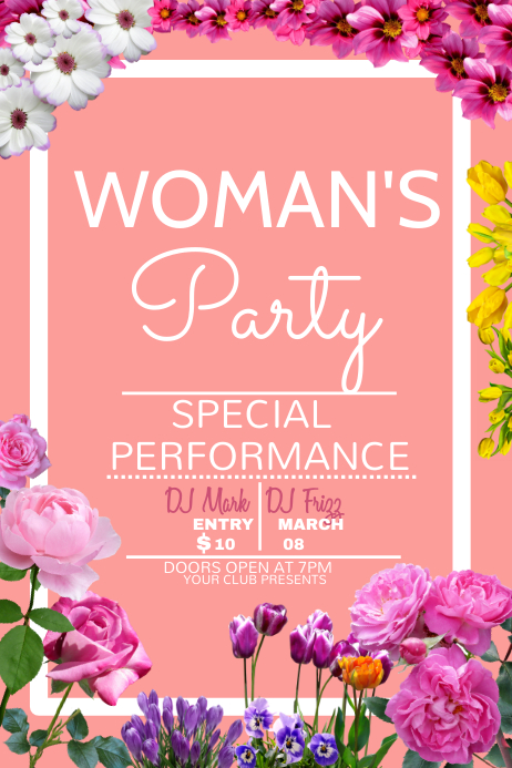 Woman's day template,  party poster template Plakat
