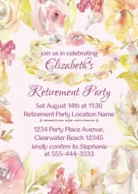 Woman's Retirement Party Invitation A6 template
