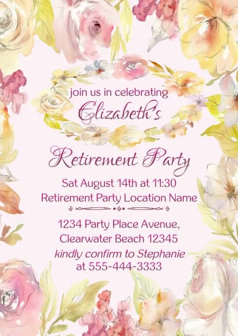 Woman's Retirement Party Invitation Template | PosterMyWall