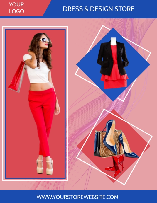 woman dress and fashion store template Pamflet (Letter AS)