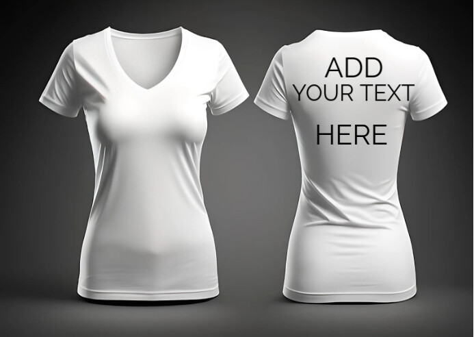 Woman mockup white shirt Postal template