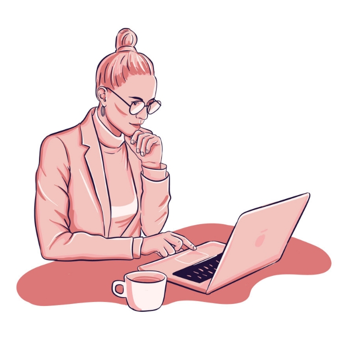 Woman with laptop poster design Template | PosterMyWall