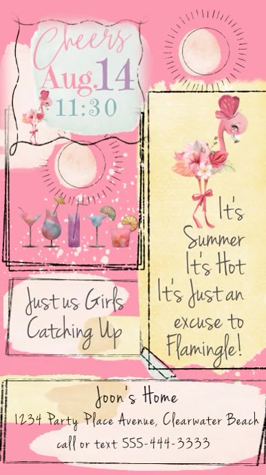 Women's "Let's Flamingle" Summer Get Together Instagram Story template