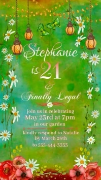 Women's 21st Birthday Party Invitation Historia de Instagram template