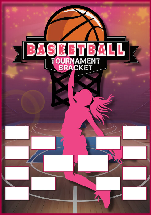 Women's Basketball Tournament Bracket 8 Teams A4 template