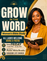 Grøn Women's Bible Study 传单(美国信函) Template