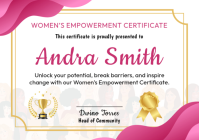 Women's Certificate A4 template