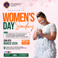 women's church event day flyer Square (1:1) template