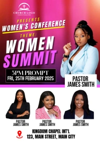 women's conference flyer A2 template