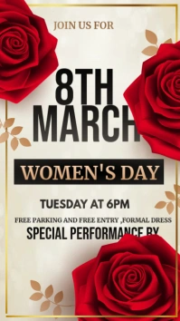 women's day, 8th March Affichage numérique (9:16) template