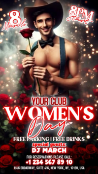Women's Day 8 March Digital Display (9:16) template