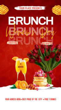 Women's Day Brunch Digital Display (9:16) template
