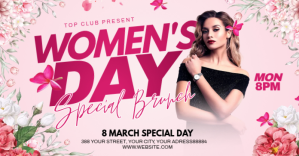 Women's day brunch delt Facebook-billede template