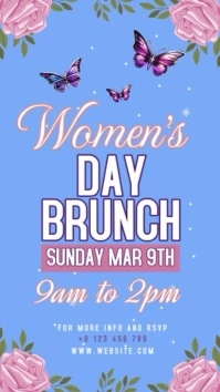 women's day brunch event ad design template Pantalla Digital (9:16)