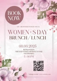 women's day brunch event ad design template A4