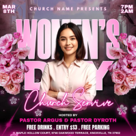 Women's Day Church Event Square Video Carré (1:1) template