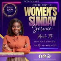women's day church service ad design template Square (1:1)
