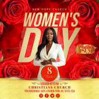 Women's Day Church Service Pos Instagram template