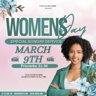 women's day church sunday service sermon template Carré (1:1)
