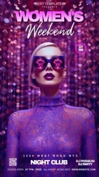 women's day club party instagram story template