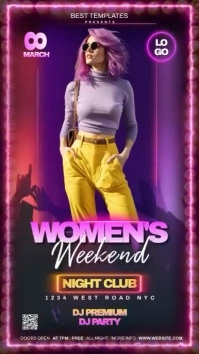 women's day club party instagram story post template