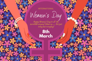 Lyserød Women's day Etiket Template