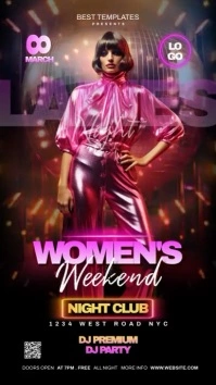 women's day ladies night party ad template Instagram na Kuwento