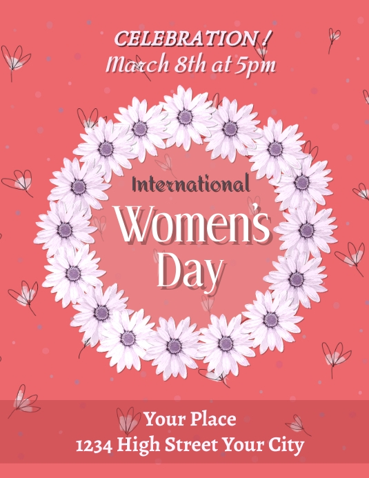 women's day poster Folheto (US Letter) template