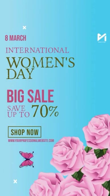 Women's Day Sale Ad História do Instagram template
