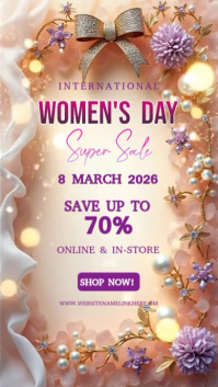 Brązowy International Women's Day Sale Instagram Story Template