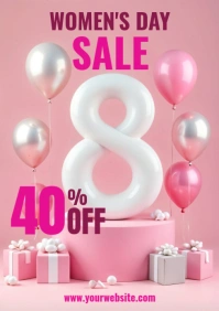 Women's Day Sale Flyer A4 template
